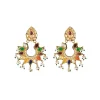 Gold Plated Multicolored Kundan Polki Earrings