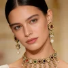 Gold Plated Multicolored Kundan Polki Necklace Set With Earrings