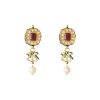 Gold Plated Multicolored Kundan Polki Necklace Set With Earrings