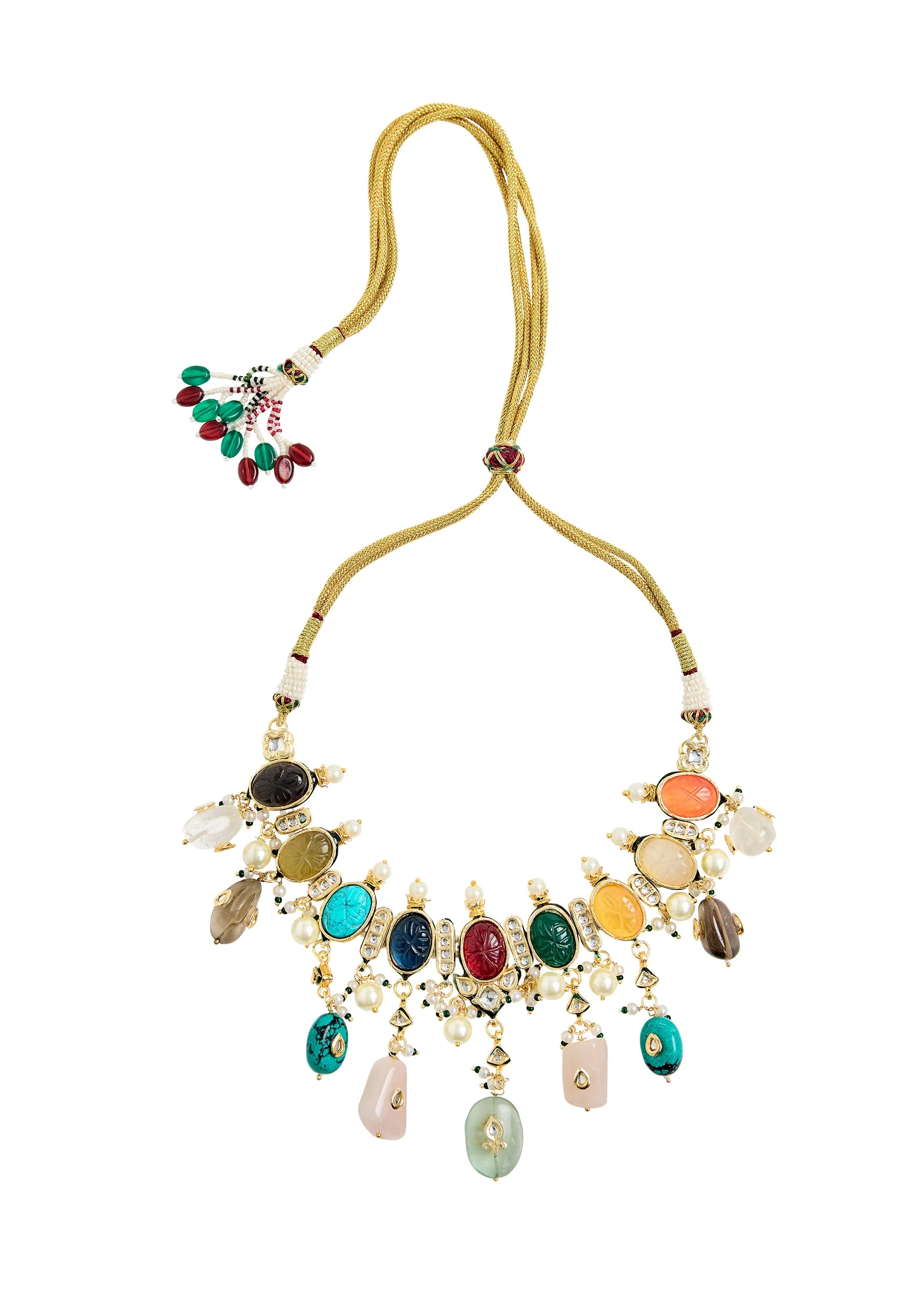 Multicolor Gemstone Choker Necklace Set