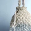 White Potli With Bead Work