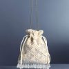 Ivory Crystal Fringe Potli