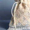 Ivory Crystal Fringe Potli