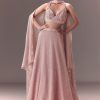 Onion Pink Sequin Embellished Lehenga Set With Choker Dupatta