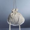 Silver Embellished Potli with Crystal Tassels