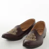 Brown Mens Footwear With Embroidery Detail Work
