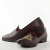 Brown Mens Footwear With Embroidery Detail Work