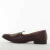 Brown Mens Footwear With Embroidery Detail Work