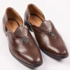 Tan Brown Glossy Juttis For Men