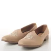Beige Mens Footwear with Silver Thread Embroidery