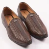 Brown Textured Juttis For Men