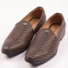 Brown Textured Juttis For Men