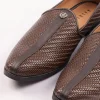Brown Textured Juttis For Men