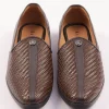 Brown Textured Juttis For Men