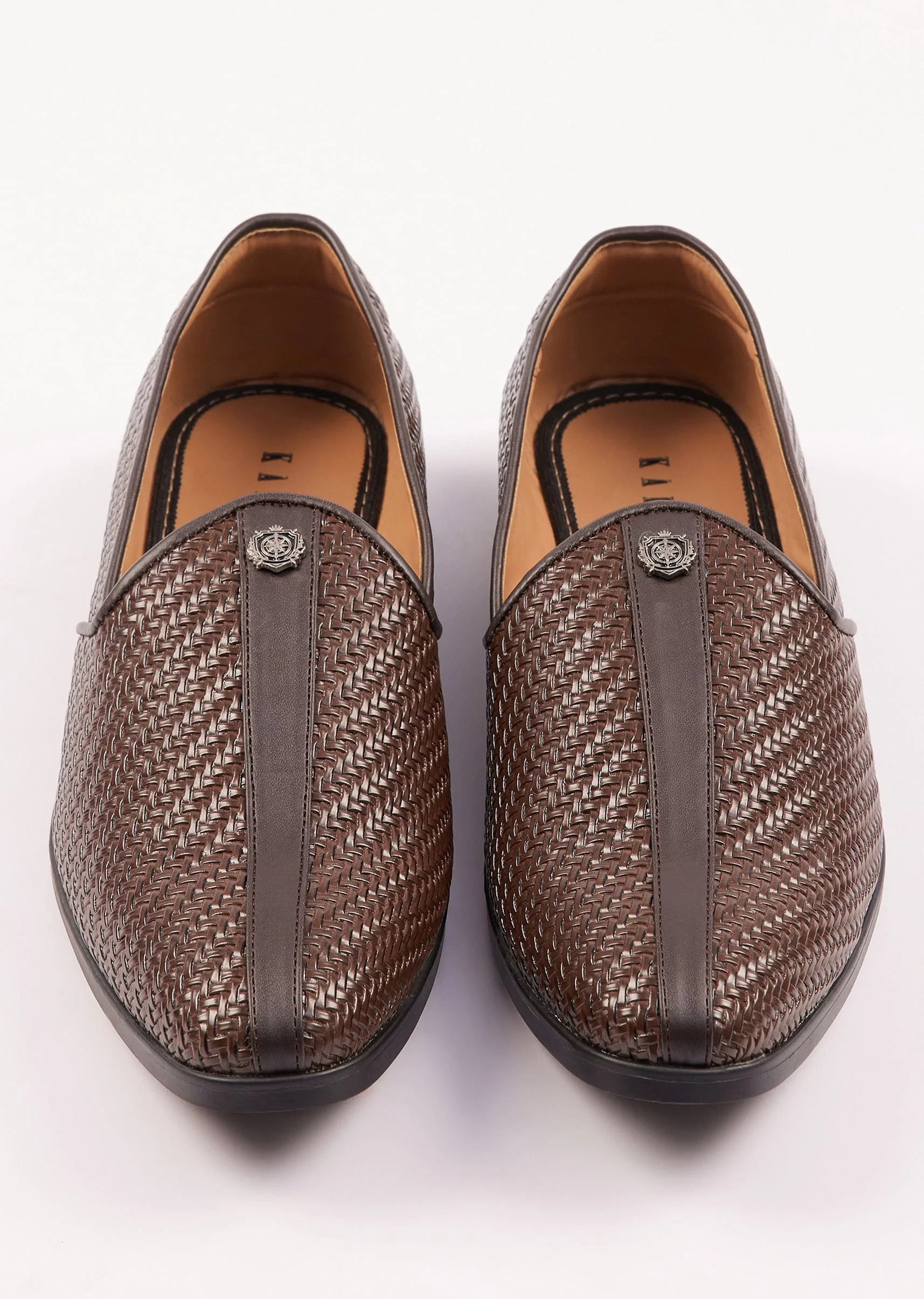 Brown Textured Juttis For Men