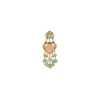 Lotus Motif Pastel Beaded Stones And Pearl Danglers