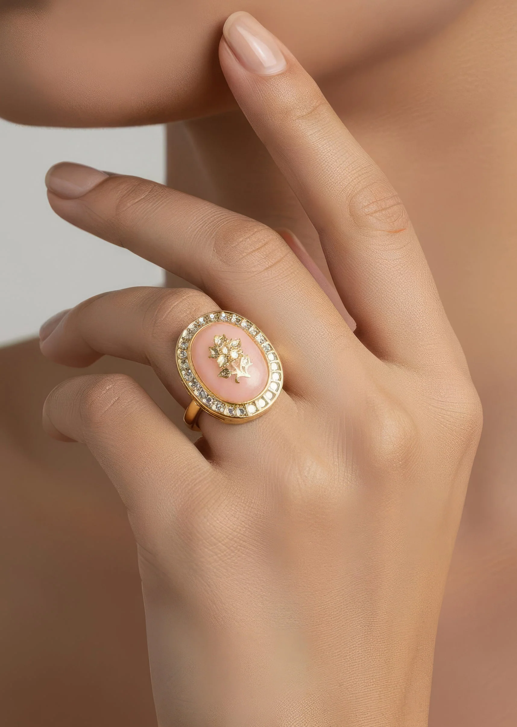 Oversized Kundan Statement Ring