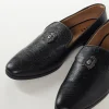 Black Mens Footwear With Metal Detail Work