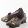 Brown Ethnic Jutti With Golden Embroidery For Men