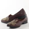Maroon Ethnic Jutti With Golden Embroidery For Men