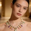 Gold Plated Multicolored Contemporary Short Necklace Set