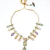 Gold Plated Multicolored Contemporary Short Necklace Set