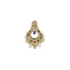 Multicolour Gemstones And Pearls With Crescent Shaped Chandbalis