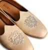 Beige Velvet Jutti With Hand Work For Men