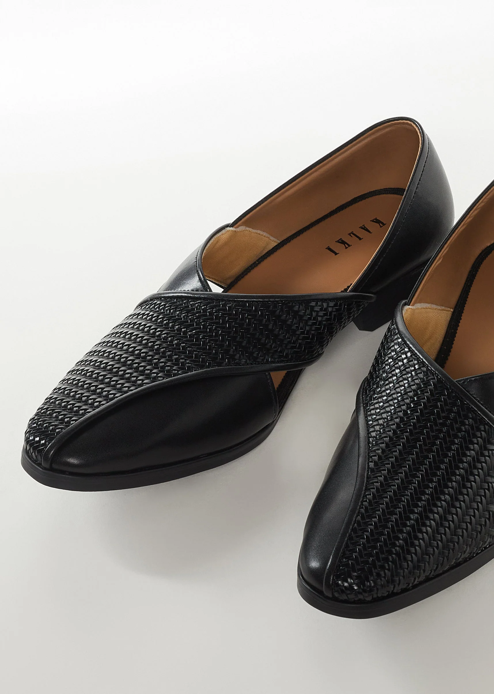 Black Faux Leather Mens Footwear
