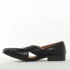 Black Faux Leather Mens Footwear