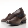 Brown Faux Leather Mens Loafers with Metallic Sunburst Charm