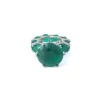 Silver Plated Green Diamond Ring