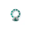Silver Plated Green Diamond Ring