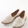 White Ethnic Jutti With Hand Embroidery For Men