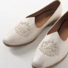 White Ethnic Jutti With Hand Embroidery For Men
