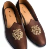 Brown Velvet Jutti With Hand Work For Men