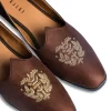 Brown Velvet Jutti With Hand Work For Men