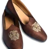 Brown Velvet Jutti With Hand Work For Men