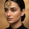 Gold Plated Multicolored Kundan Polki Maangtikka