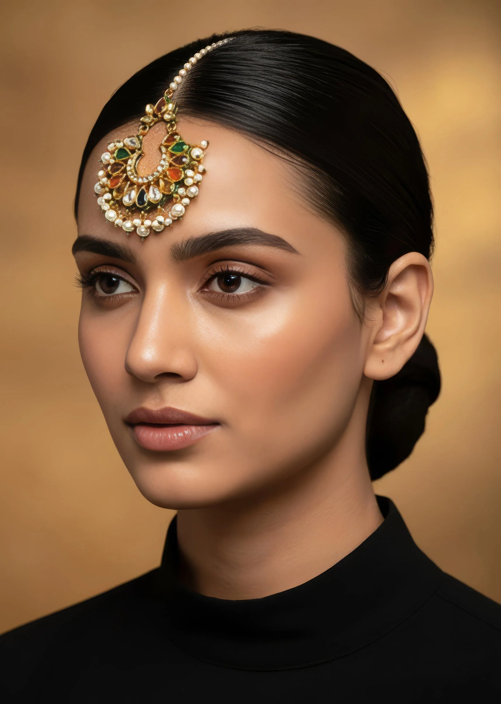 1135-gold-plated-multicolored-kundan-polki-maangtikka-1.webp Gold Plated Multicolored Kundan Polki Maangtikka