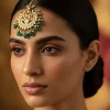 Gold Plated Green Kundan Polki Maangtikka