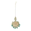 Gold Plated Green Kundan Polki Maangtikka