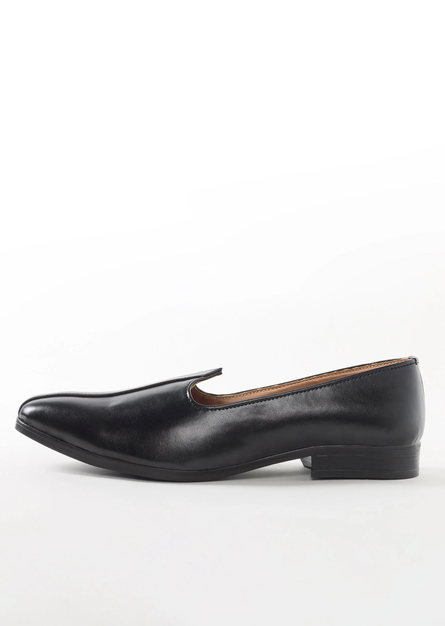 Black Ethnic Jutti With Minimal Design For Men