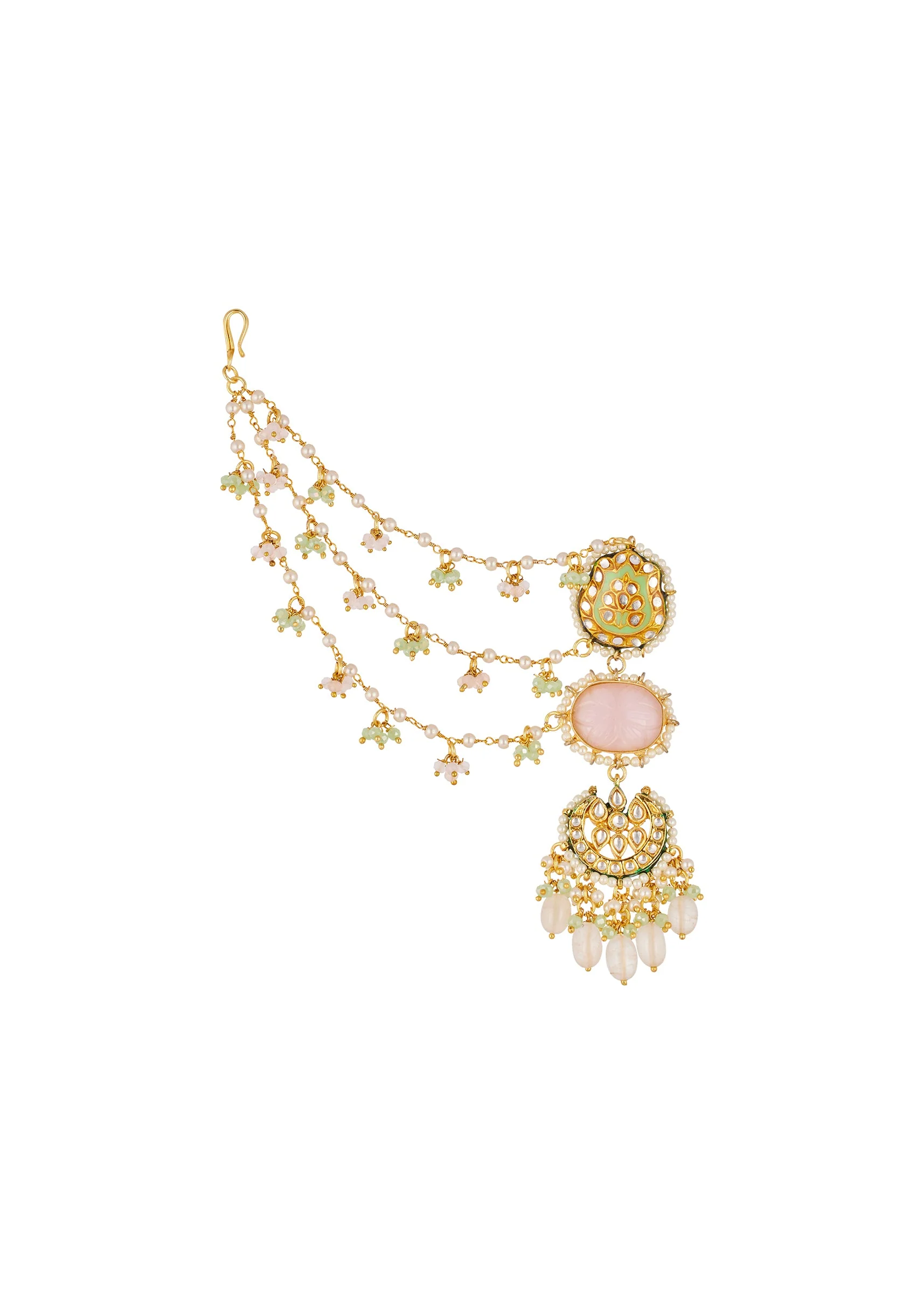 1140-multi-traditional-kundan-kaan-chain-earrings-with-faux-pearl-and-stones-3.webp Multi Traditional Kundan Kaan Chain Earrings with Faux Pearl and Stones