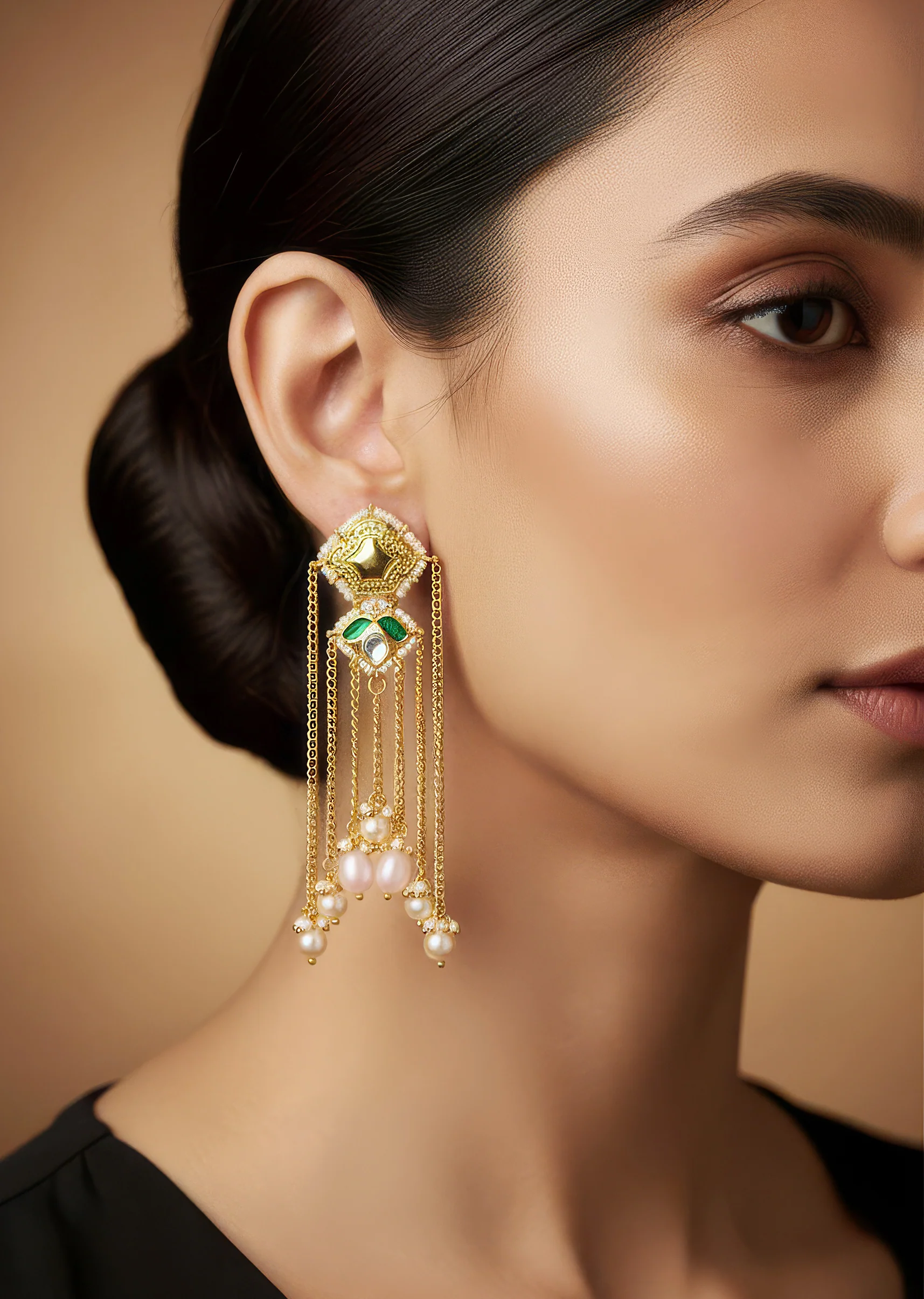1141-gold-and-green-anti-tarnish-kundan-earrings-with-cz-diamond-1.webp Gold and Green Anti Tarnish Kundan Earrings with CZ Diamond