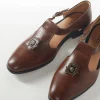 Brown Faux Leather Mens Footwear
