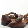 Brown Faux Leather Mens Footwear