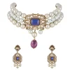 1143-midnight-blue-traditional-kundan-polki-necklace-set-1.webp Midnight Blue Traditional Kundan Polki Necklace Set