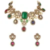 1144-gold-traditional-mordern-polki-necklace-set-with-faux-simulated-coloured-stones-1.webp Gold Traditional Mordern Polki Necklace Set with Faux Simulated Coloured Stones