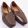 Dark Brown Woven Juttis For Men
